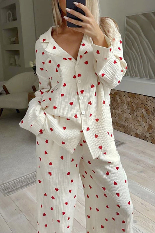 Stella Pyjama | Charmante Hartjesprint | Comfort Voor Elke Nacht
